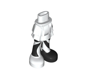 LEGO Weiß Hüfte mit Kurz Doppelt Layered Skirt mit Schwarz und Weiß Beine (35629 / 92818)