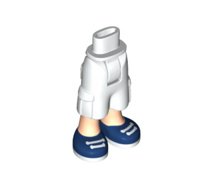 LEGO White Hip with Shorts with Cargo Pockets with Dark Blue shoes (26490)