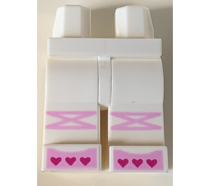 LEGO Weiß Hüften und Beine mit Bright Rosa Knee Wraps und Toes (3815)