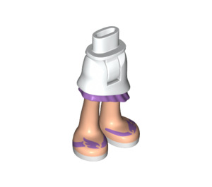 LEGO Wit Heupen en Skirt met Ruffle met Purple en Wit Sandals (20379)