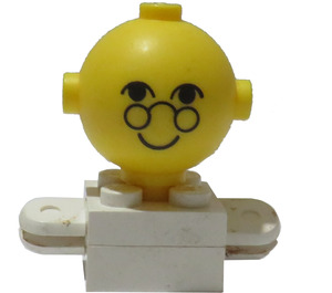 LEGO Bianco Homemaker Figure with Yellow Head and Glasses