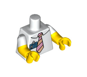 LEGO Wit Homer Simpson Torso met Tie en ID-Card Decoratie (973 / 16360)