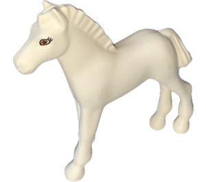 LEGO Valkoinen Hevonen - Foal jossa Ruskea Silmät ja Eyelashes (6193)