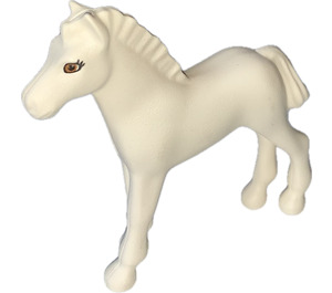LEGO blanc Cheval - Foal avec Brown Yeux et Eyelashes (6193)