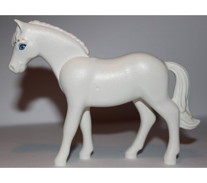 LEGO White Horse with Black Tail and White and Black Shoes with 3 golden stars above Eye (6171 / 76498)