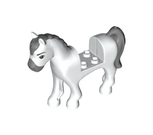 LEGO Bianco Cavallo con Dark Grigio Mane (29730)