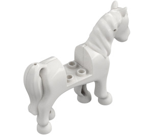 LEGO Wit Paard met Paars Mane en Vlinder Decoratie met blauwe ogen (93085)