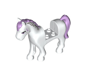 LEGO White Horse with Purple Mane and Purple Decoration with Lavender Eyes (93085)