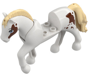 LEGO White Horse with Tan Hair and Brown Patches (103387)