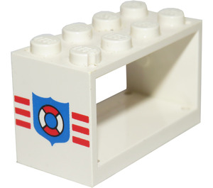 LEGO White Hose Reel 2 x 4 x 2 Holder with Coastguard Logo (4209)