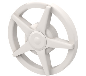 LEGO White Hub Cap with 5 Spokes an Large Hub (18978)