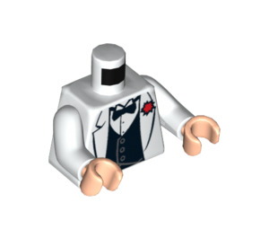 LEGO Weiß Indiana Jones im Abendessen Jacke Torso (973 / 76382)