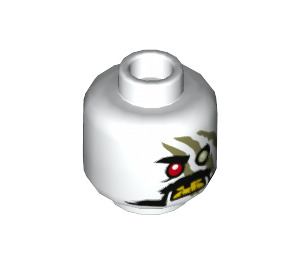 LEGO White Iron Baron Minifigure Head (Recessed Solid Stud) (3626 / 39062)