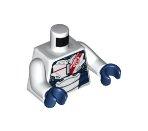 LEGO White Iron Legion with Transparent Red Foot Repulsors Minifig Torso (973 / 76382)