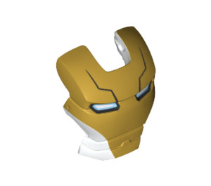 LEGO White Iron Man Visor with Gold Face and Blue and White Eyes (25502)