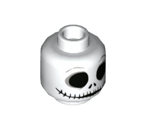 LEGO Bílá Jack Skellington Minifigurka Hlava (Zapuštěný pevný cvoček) (3626 / 42576)