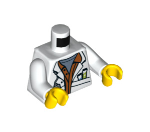 LEGO Blanco Selvático Scientist Minifigura Torso (973 / 76382)