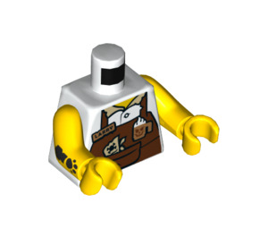 LEGO blanc Larry the Barista Minifig Torse (973 / 76382)