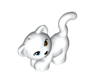 LEGO White Leaning Cat with Green Eye and Orange Eye (82619)