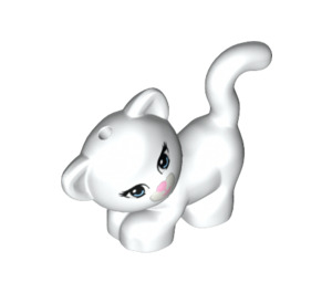 LEGO blanc Leaning Chat avec Pink Nose (11822 / 94482)