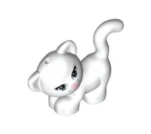 LEGO Bianco Leaning Gatto con Rosa Naso (11822 / 94482)