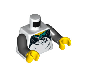 LEGO Bílá Lee - Roller Panda Kostým Minifigurka Trup (973 / 76382)