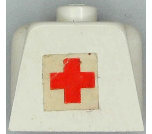 LEGO White  Legoland Torso without Arms with Red Cross (Sticker)