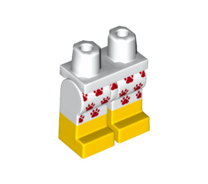 LEGO Biały Nogi z Spodenki I Czerwony Paw Prints I Bare Feet (3815 / 36582)