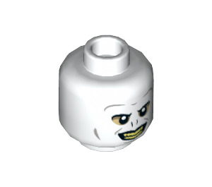 LEGO White Lord Voldemort with Black Robe Minifigure Head (Recessed Solid Stud) (3626 / 65744)