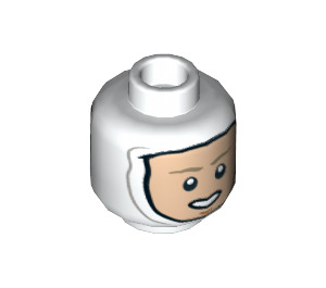 LEGO blanc Luke Skywalker Diriger avec Cagoule (Goujon solide encastré) (3626 / 73588)