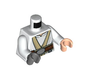 LEGO hvid Luke Skywalker i Ahch-To Påklædning Minifig Torso (973 / 76382)