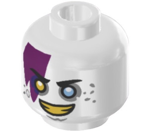 LEGO White MadTeo Minifigure Head (Safety Stud) (3274)