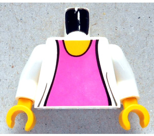 LEGO White Mary Jane Torso with Sweater over Dark Pink Top (973)