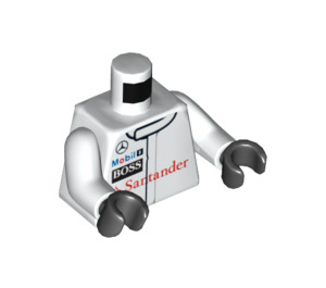 LEGO White McLaren Mercedes Race Car Driver Torso (973 / 76382)