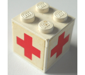 LEGO White Medical Sign Stickered Assembly