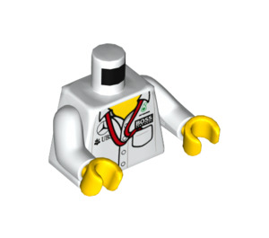 LEGO White Mercedes AMG Petronas F1 Team Manager Minifig Torso (973 / 76382)