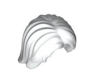 LEGO Wit Midden lengte Tousled Haar met midden scheiding (88283)