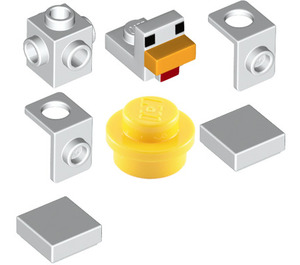 LEGO Hvit Minecraft Chicken (Thick Neck Bracket)