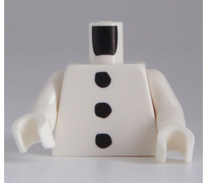 LEGO White Minifig Torso with 3 Black Buttons (973)