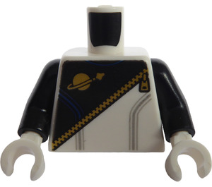 LEGO Weiß Minifigur Torso mit Schwarz Futuron Deko und 'Polizei' auf der Rückseite (973)