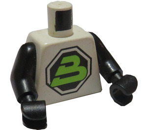 LEGO Wit Minifiguur Torso met Blacktron II design, Zwart Armen en Zwart Handen (973)