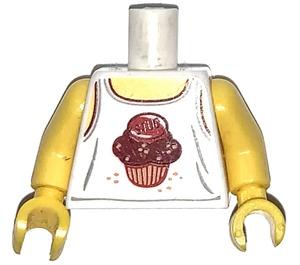 LEGO Weiß Minifigur Torso mit Muffin Deko (973)