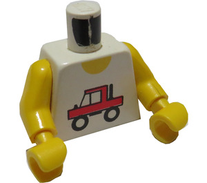 LEGO Wit Minifiguur Torso met Rood Auto (973)