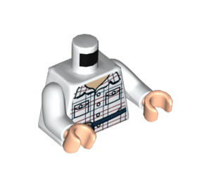 LEGO White Minifig Torso with Striped Shirt and Pouch (973 / 76382)