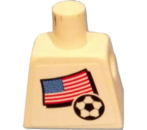 LEGO White Minifig Torso with USA Soccer Field Player and Number 19