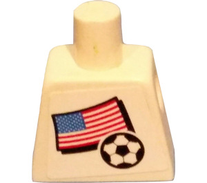 LEGO White Minifig Torso with USA Soccer Field Player and Number 2