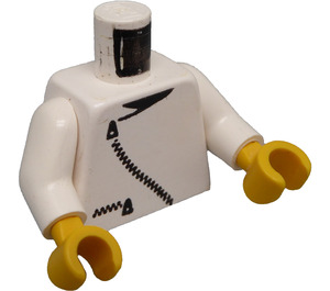 LEGO Hvit Minifigur Overkropp med Zippered Jakke (973)