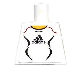 LEGO White Minifig Torso without Arms with Adidas Logo and #10 on Back Sticker (973)