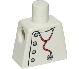 LEGO White Minifig Torso without Arms with Lab Coat, Gray Buttons, and Stethoscope Pattern (973)