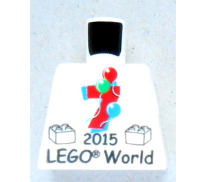 LEGO Weiß Minifig Torso ohne Arme mit LEGO World 2015 und 7 Muster (973)